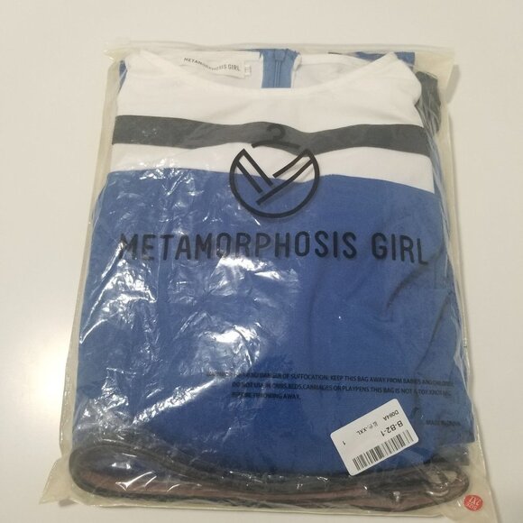 NEW METAMORPHOSIS GIRL plus size dress patchwork ruffle hem women office dress S - Picture 6 of 9